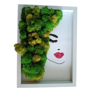 Tableau végétal stabilisé femme rouge à lèvres-1-esprtiforet.com